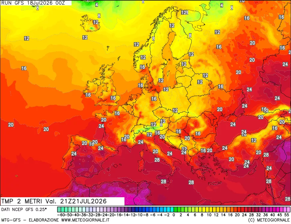 mappa Temp 2 metri