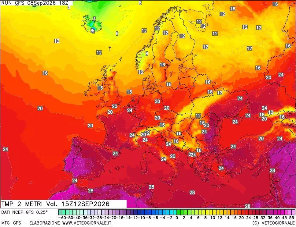 mappa Temp 2 metri