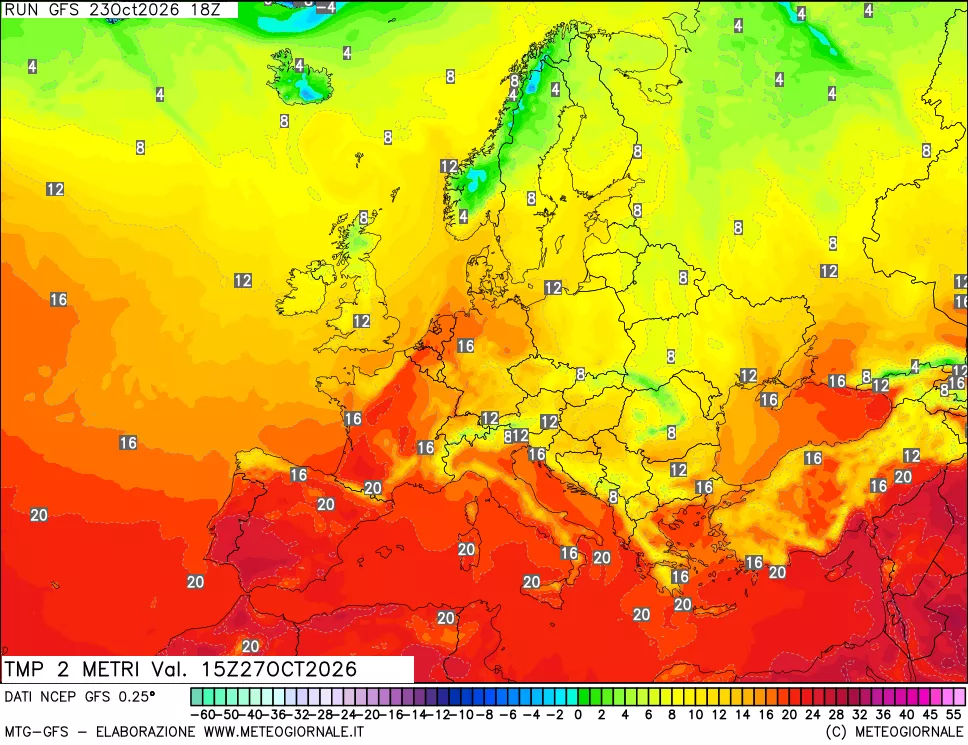 mappa Temp 2 metri