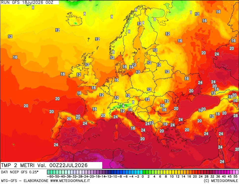 mappa Temp 2 metri