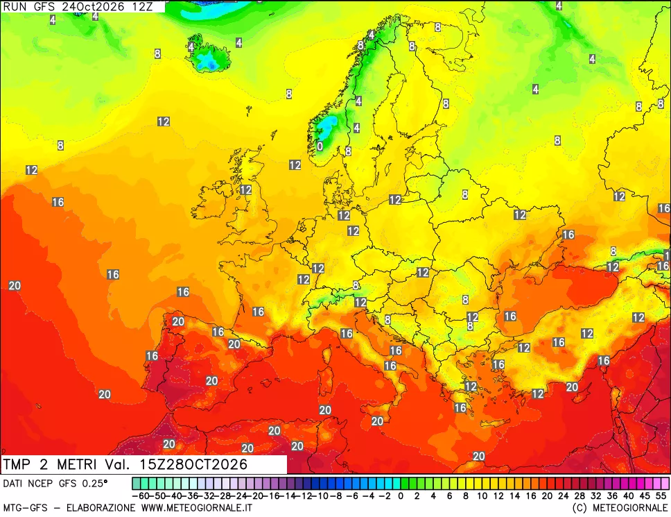 mappa Temp 2 metri