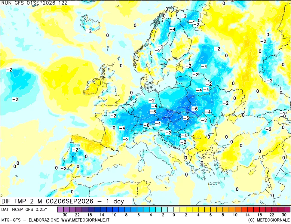 mappa Dif. Temp -24 ore