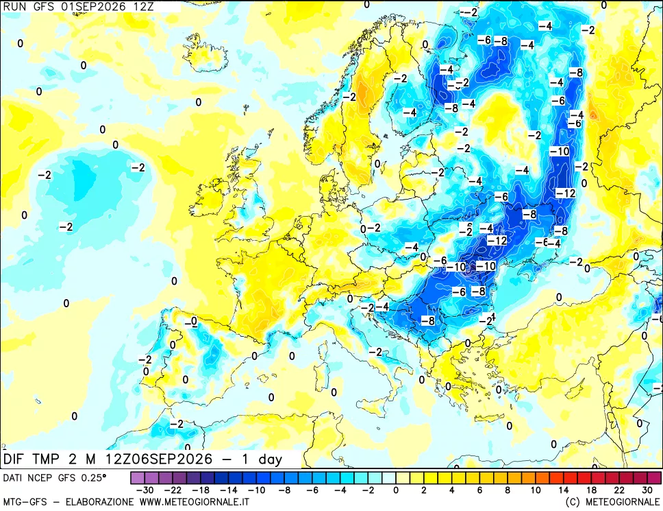 mappa Dif. Temp -24 ore