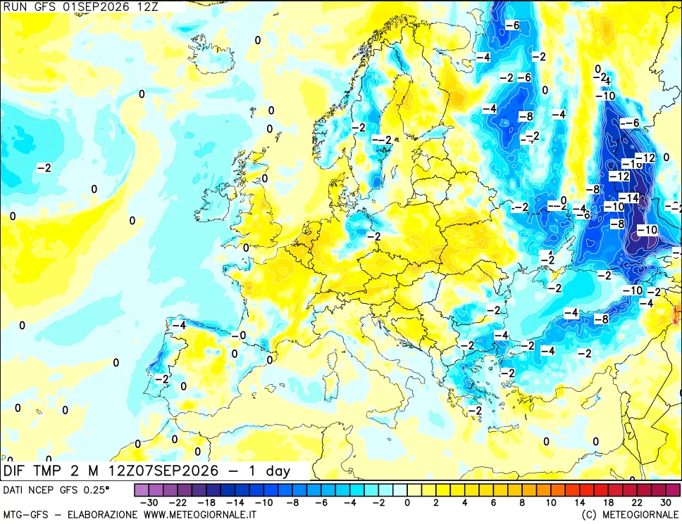 mappa Dif. Temp -24 ore