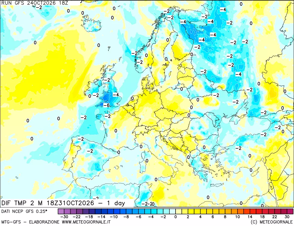 mappa Dif. Temp -24 ore