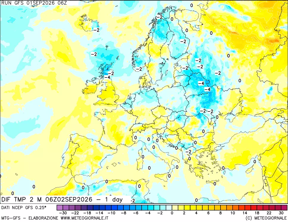mappa Dif. Temp -24 ore