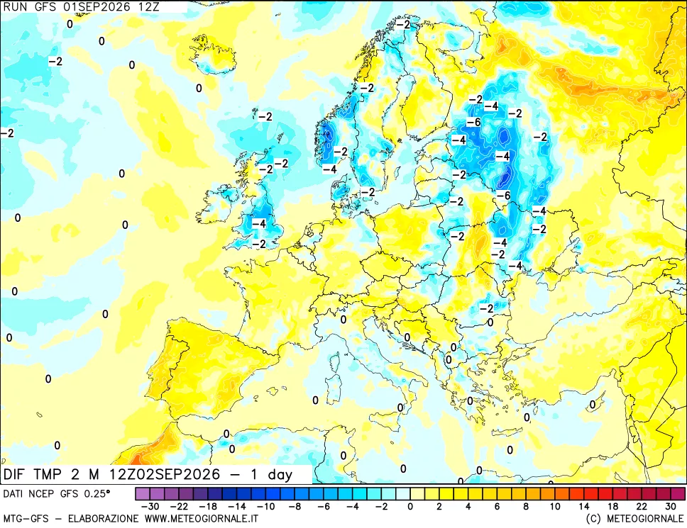 mappa Dif. Temp -24 ore