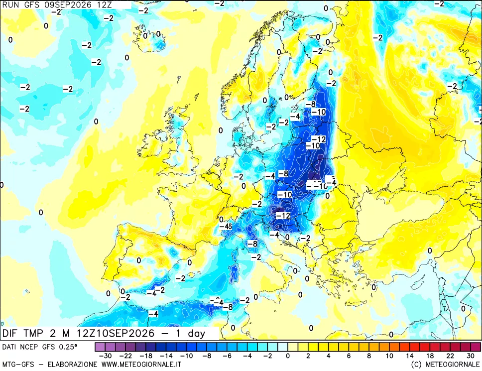 mappa Dif. Temp -24 ore