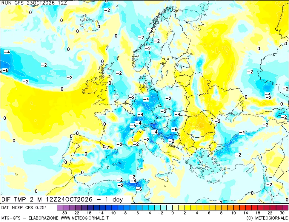 mappa Dif. Temp -24 ore
