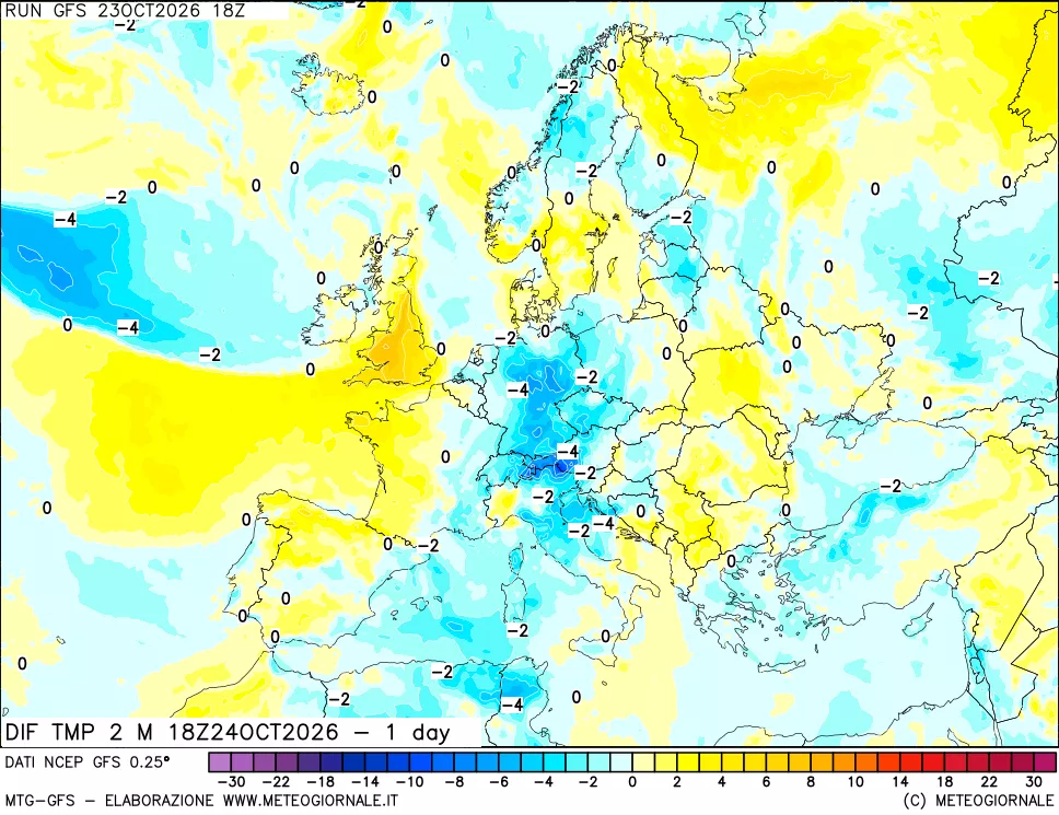 mappa Dif. Temp -24 ore