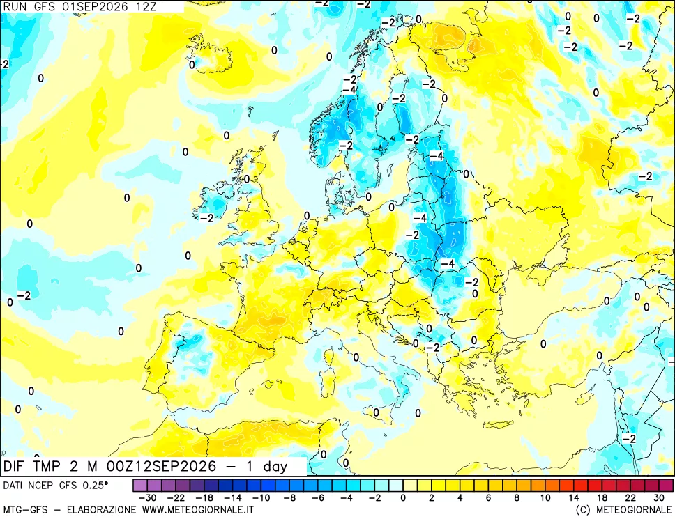 mappa Dif. Temp -24 ore