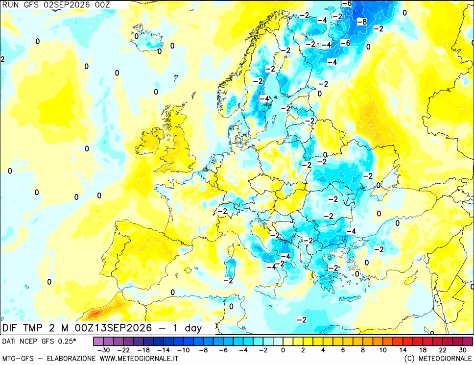 mappa Dif. Temp -24 ore