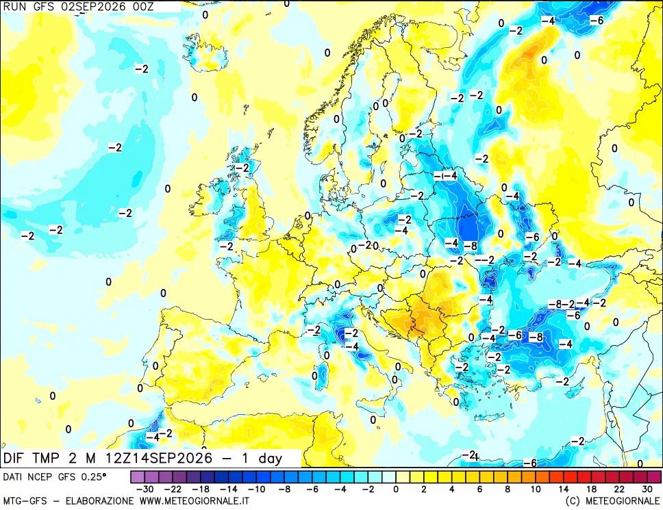mappa Dif. Temp -24 ore