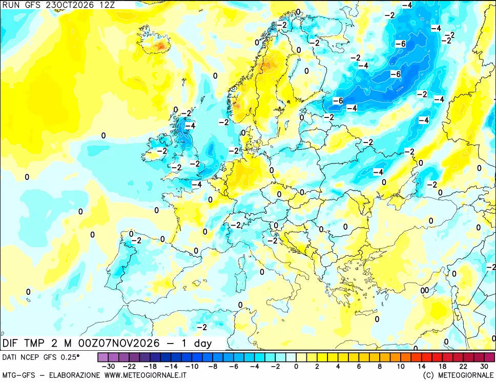 mappa Dif. Temp -24 ore