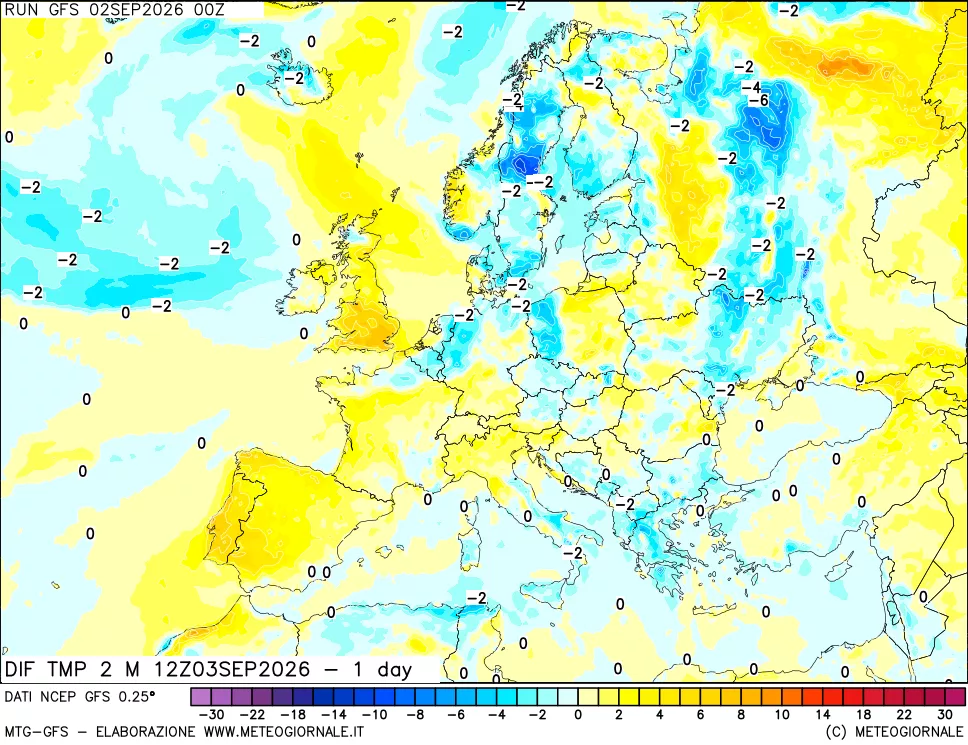 mappa Dif. Temp -24 ore