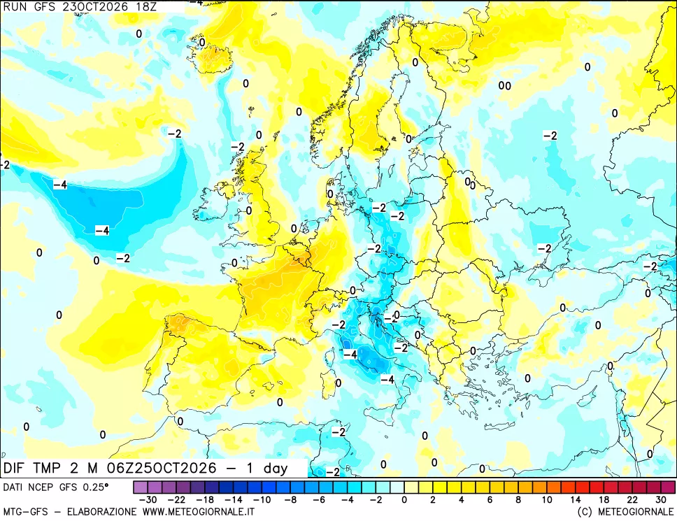 mappa Dif. Temp -24 ore