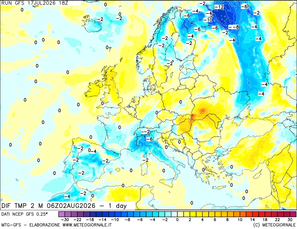 mappa Dif. Temp -24 ore
