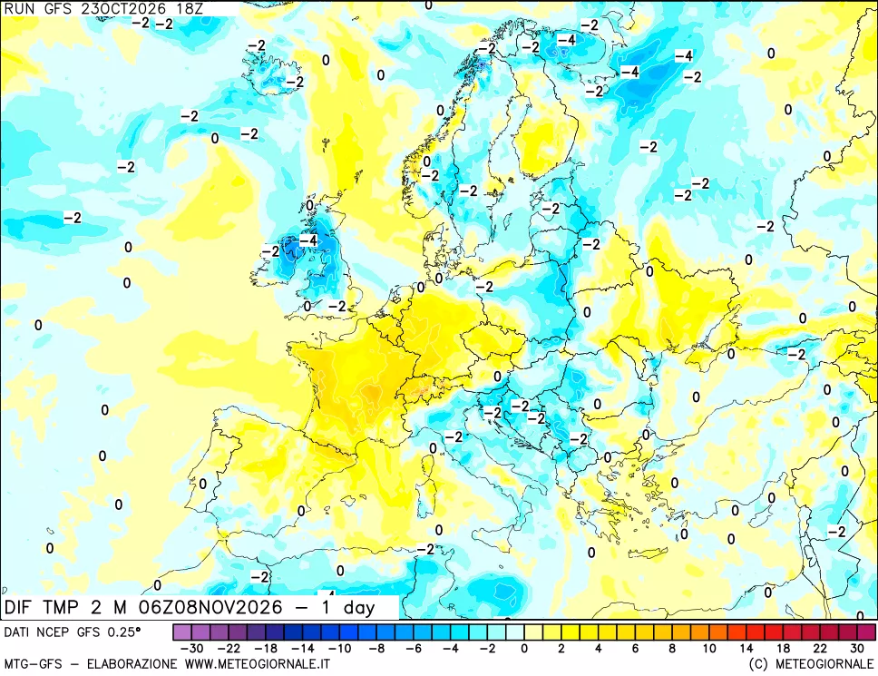 mappa Dif. Temp -24 ore