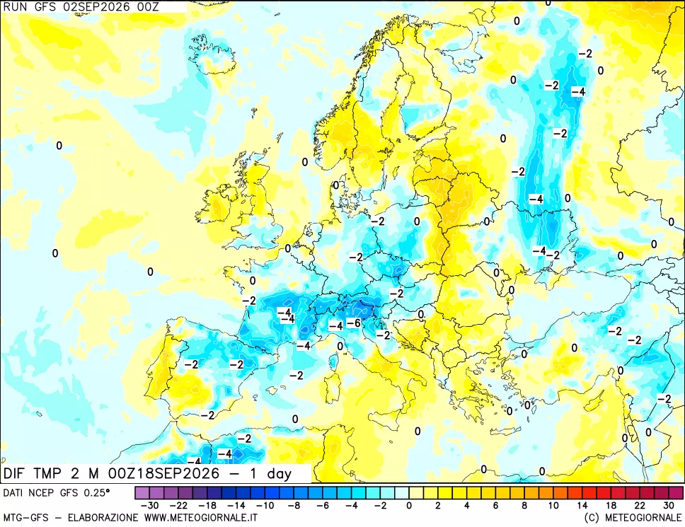 mappa Dif. Temp -24 ore