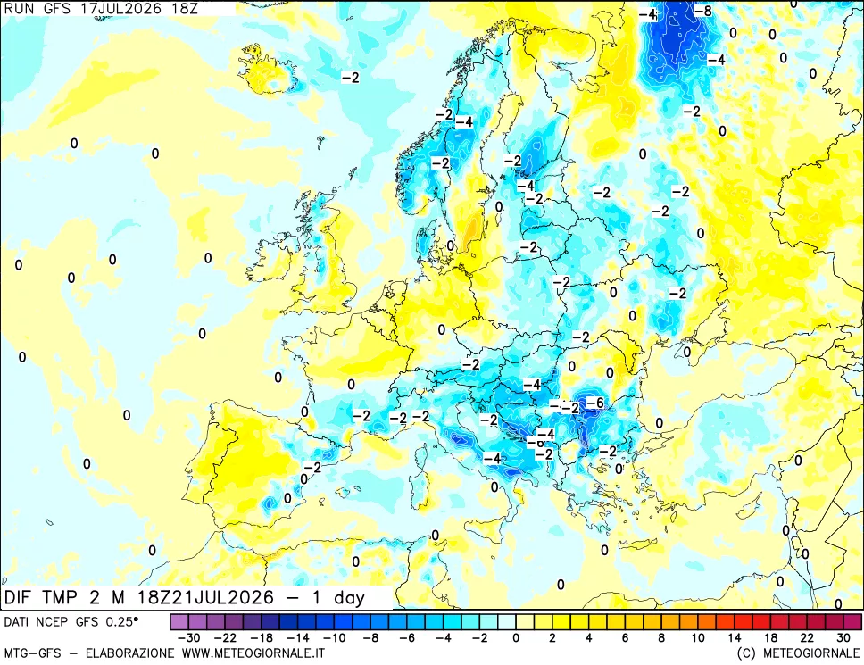 mappa Dif. Temp -24 ore