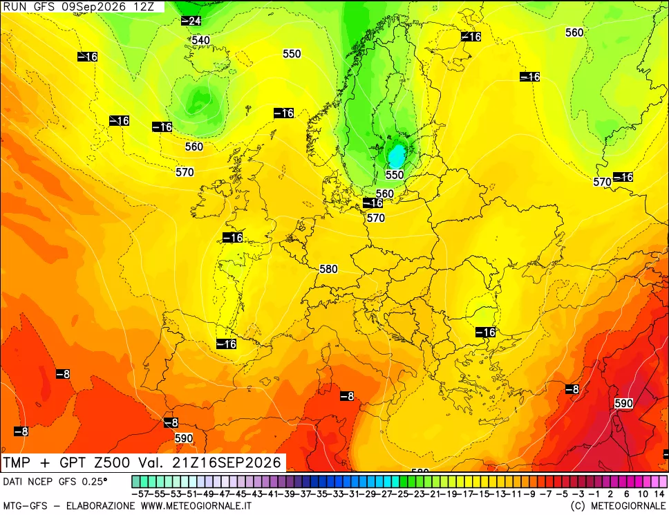 mappa 500 hPa Temp + GPT