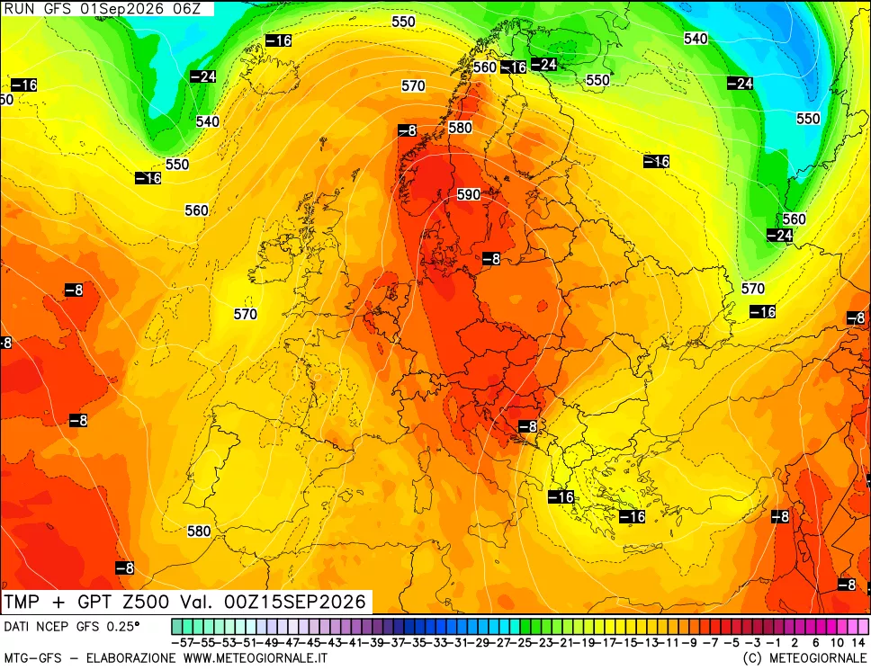 mappa 500 hPa Temp + GPT