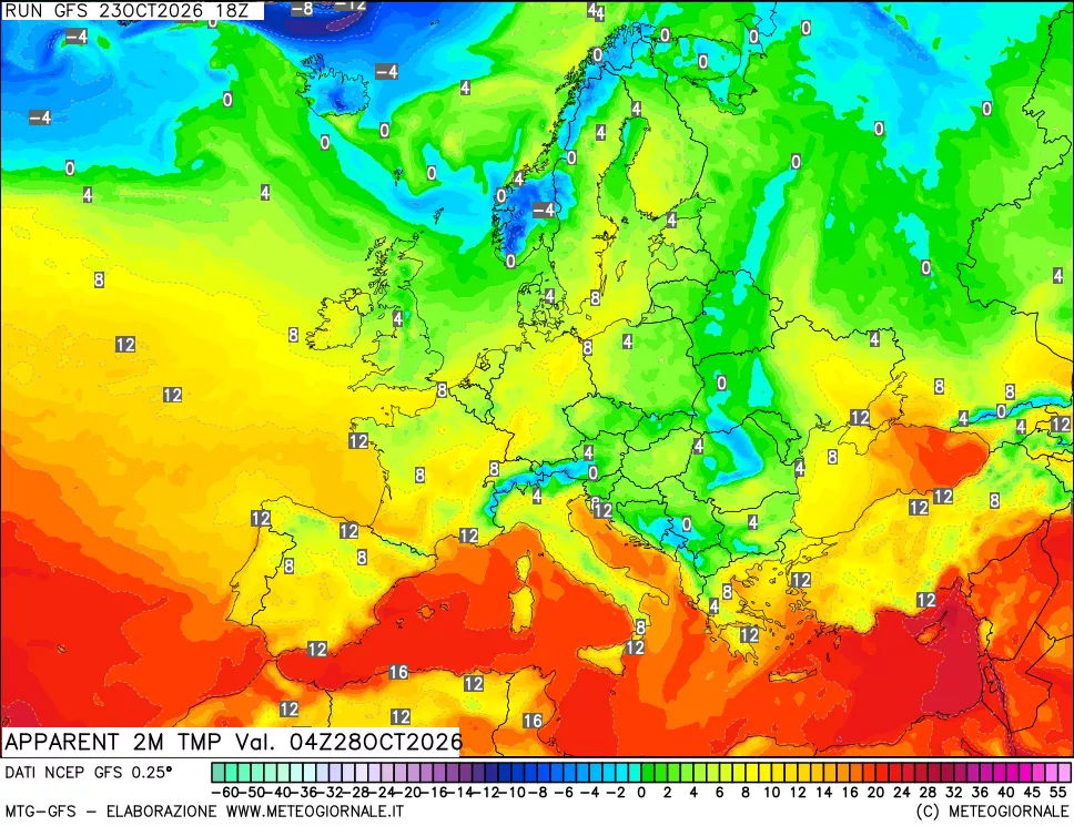 mappa Temp percepita
