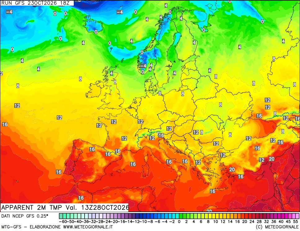 mappa Temp percepita