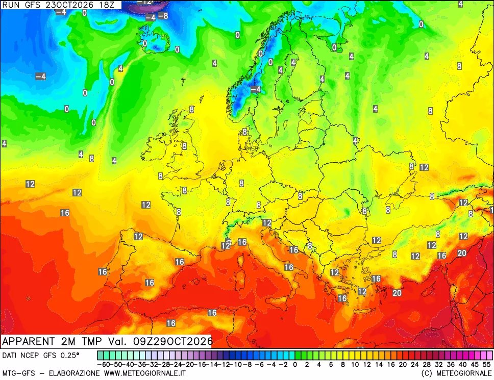 mappa Temp percepita