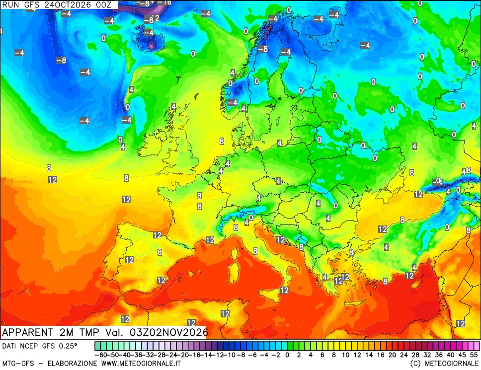 mappa Temp percepita