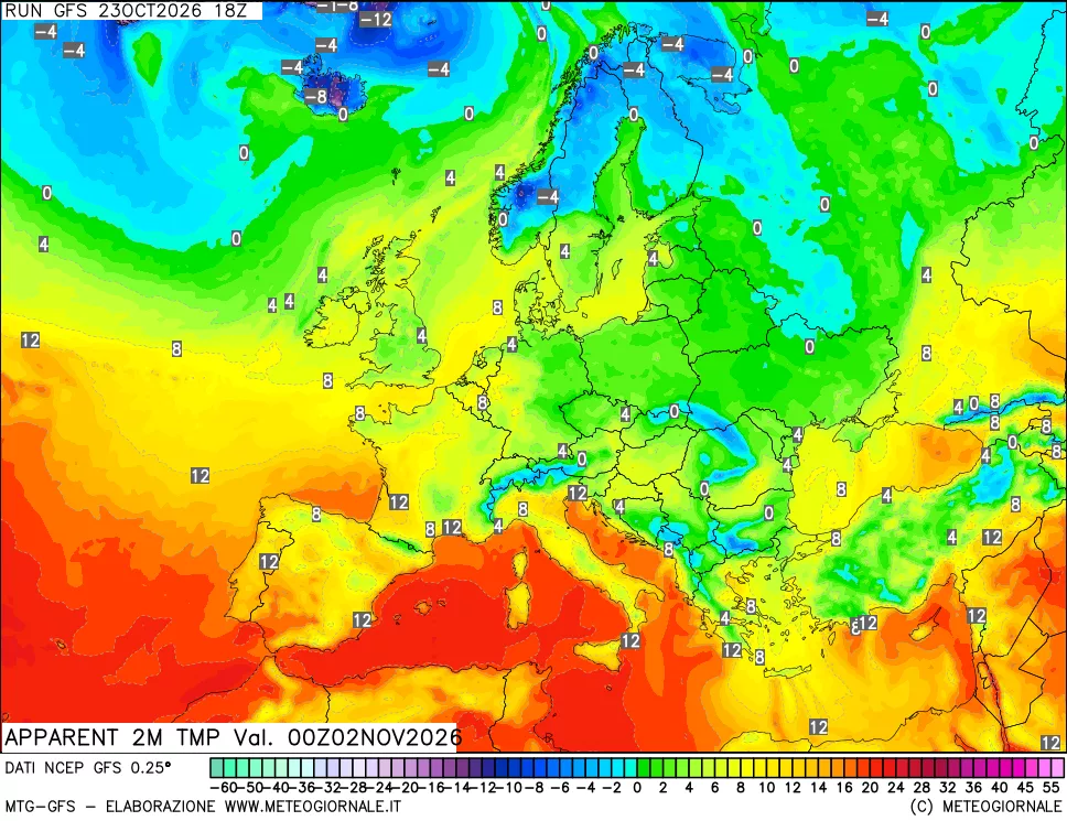 mappa Temp percepita