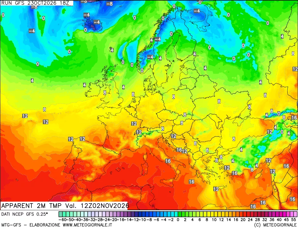 mappa Temp percepita