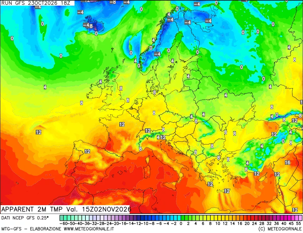 mappa Temp percepita