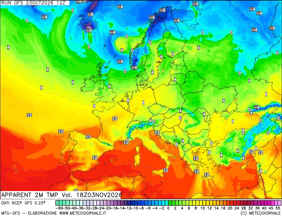 mappa Temp percepita