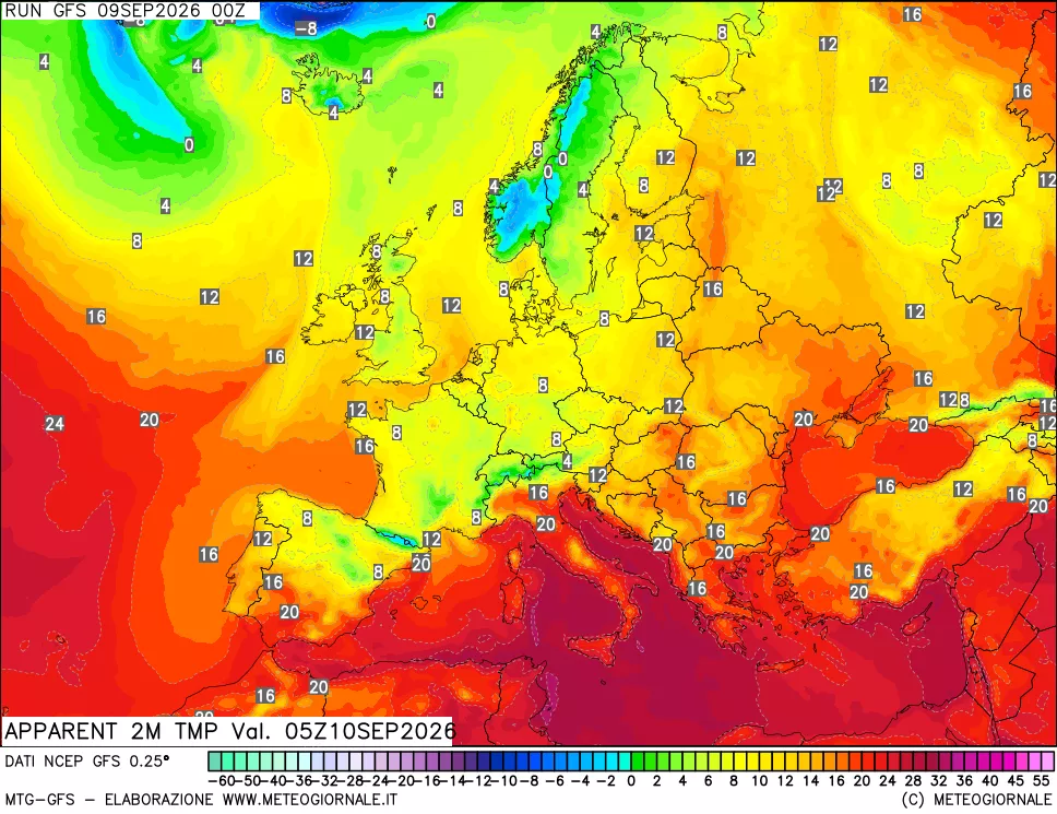 mappa Temp percepita