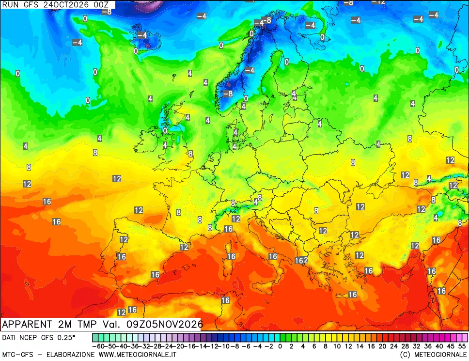 mappa Temp percepita