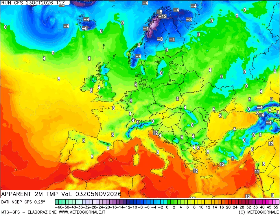 mappa Temp percepita
