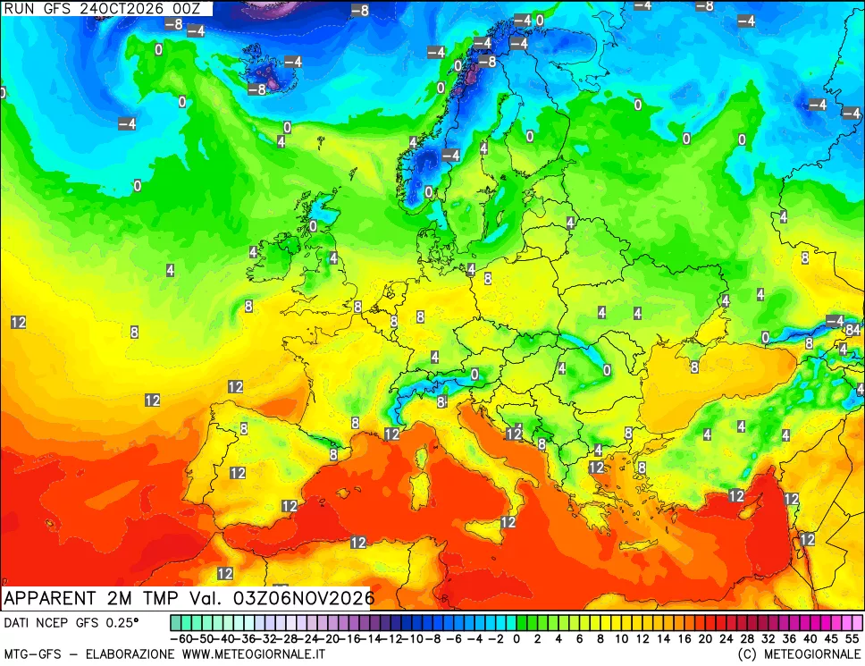 mappa Temp percepita