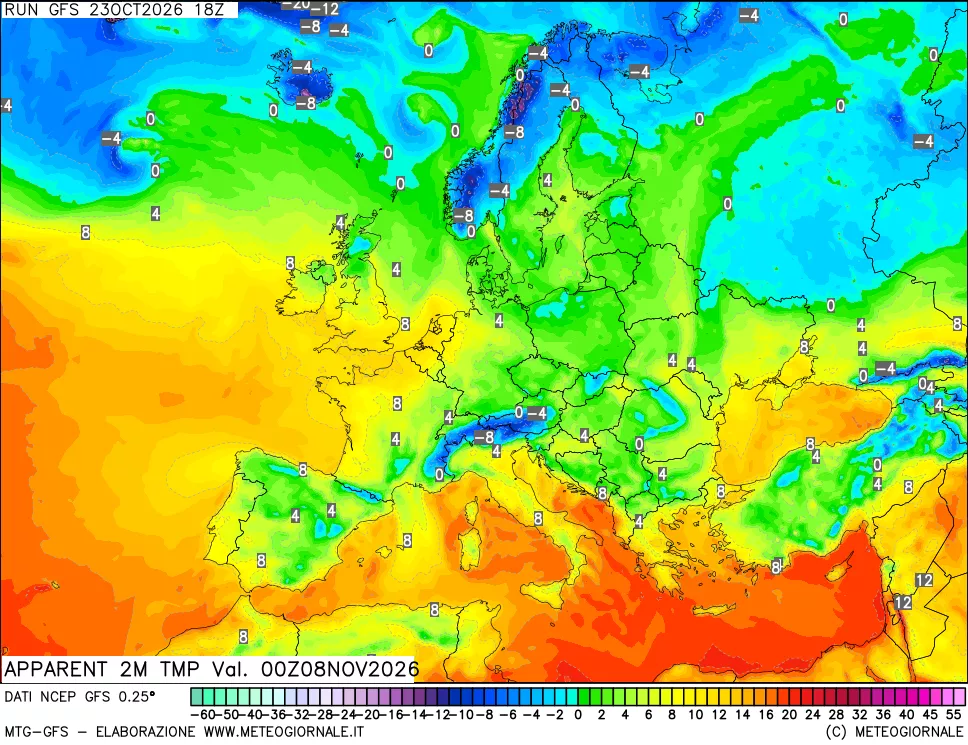mappa Temp percepita