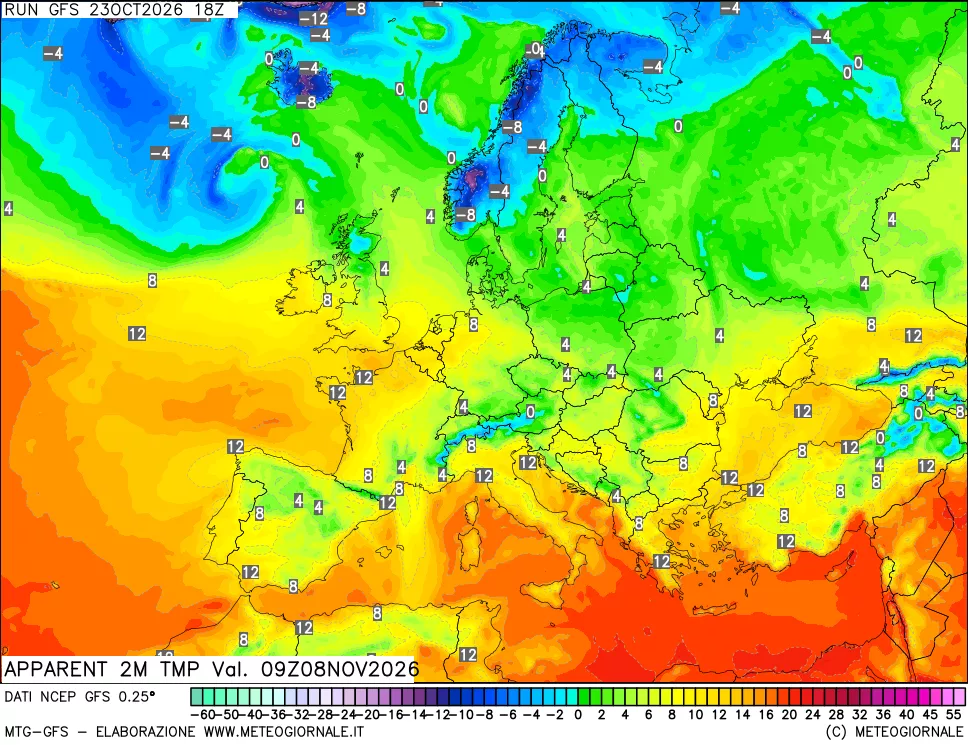 mappa Temp percepita