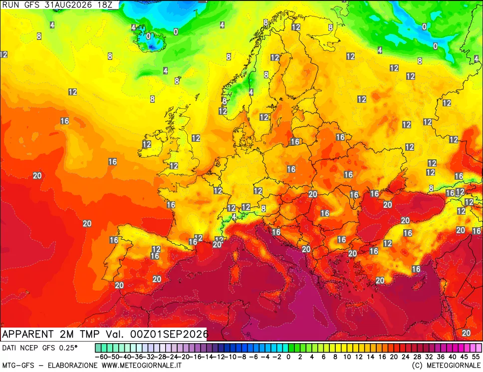 mappa Temp percepita