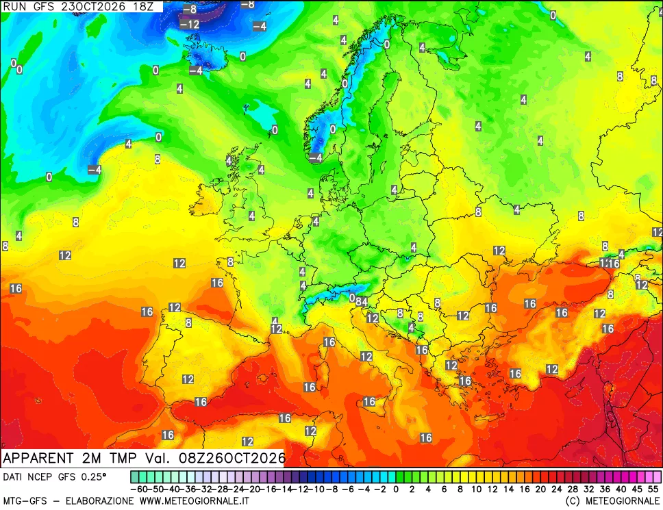 mappa Temp percepita