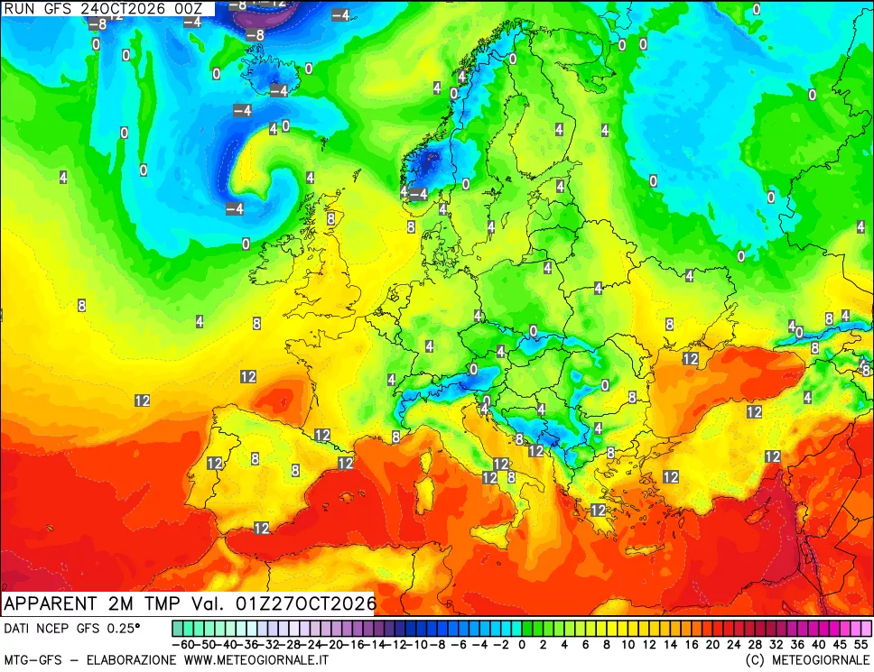 mappa Temp percepita