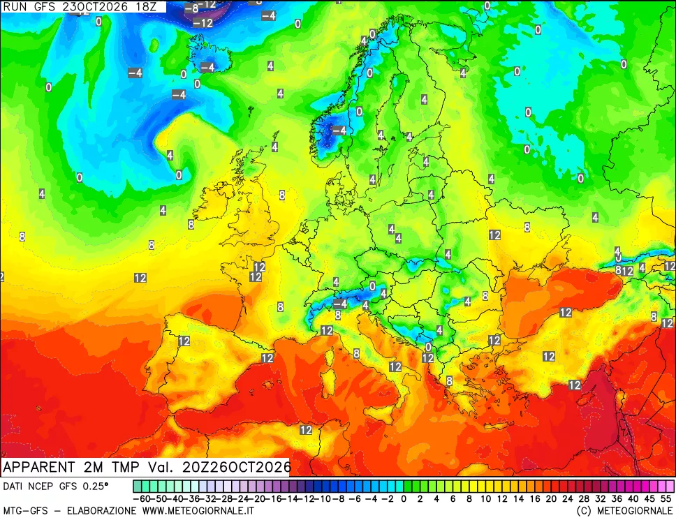 mappa Temp percepita