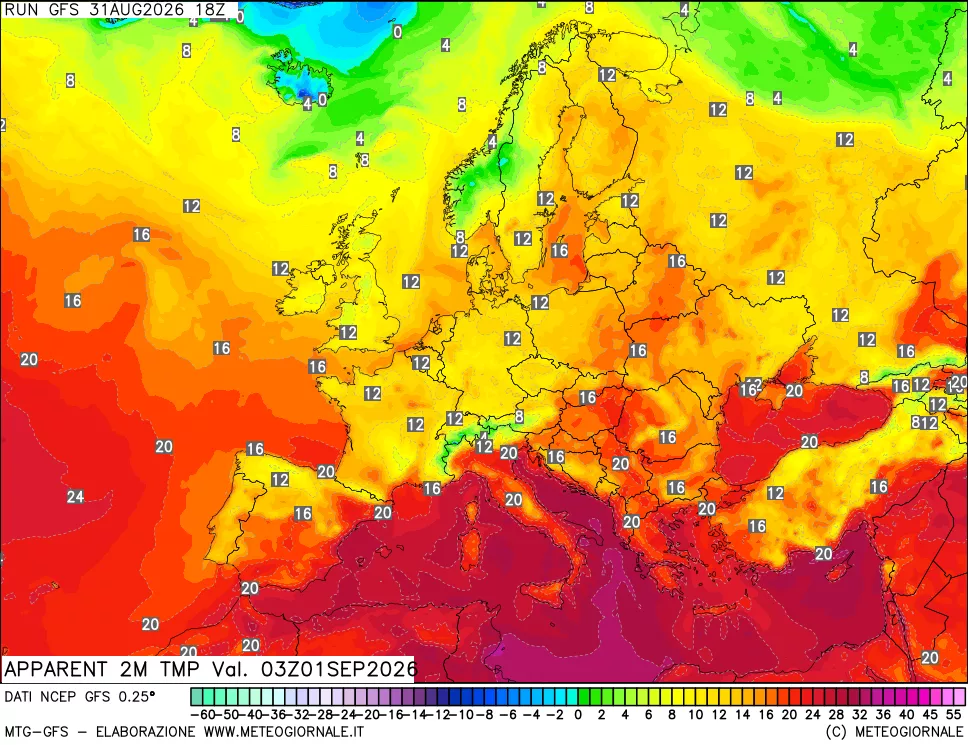 mappa Temp percepita