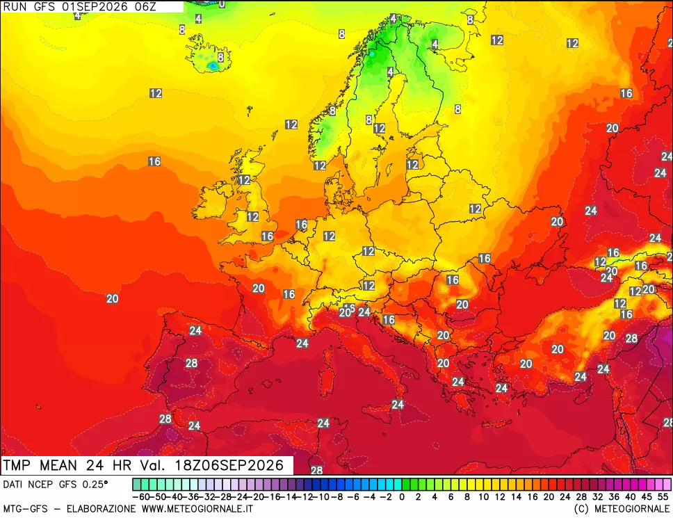 mappa Temperatura media 24 ore