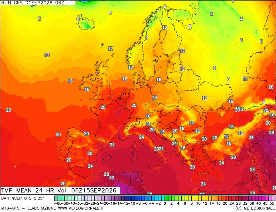 mappa Temperatura media 24 ore