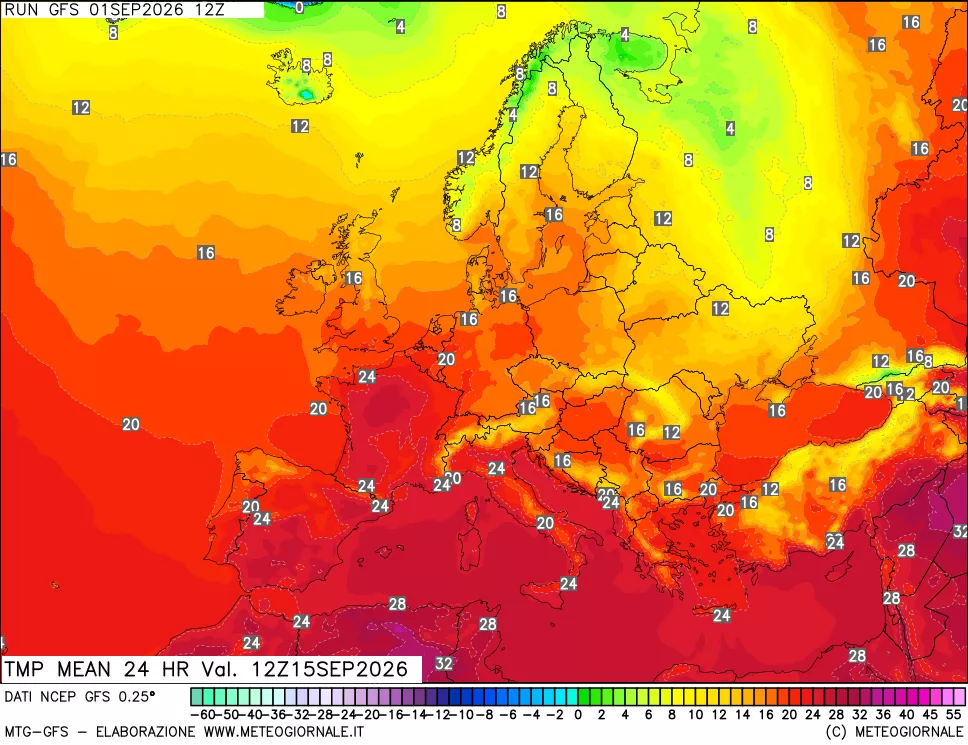 mappa Temperatura media 24 ore