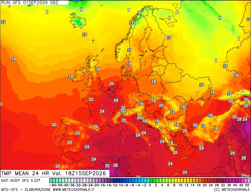 mappa Temperatura media 24 ore