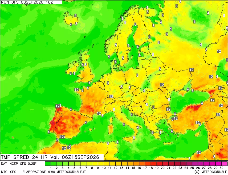 mappa Dif. TMax-TMin 24 ore